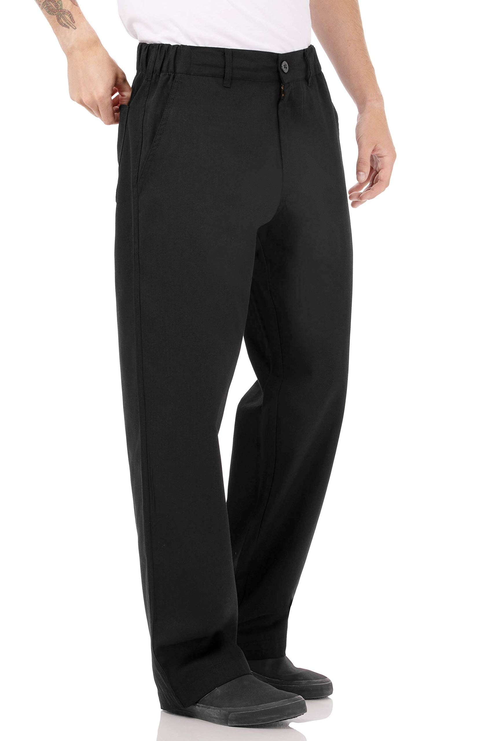 Chef Works Men's Professional Series Chef Pants, Black, Large