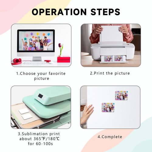 Sublimation Magnets Custom Fridge Magnets Personalized Sublimation Blanks Bulk for Home Kitchen Refrigerator Microwave Oven DIY Craft Gifts (30, White, 2.95" x 2.95")