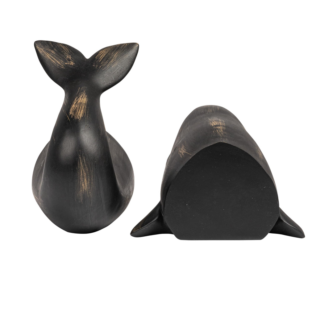 Creative Co-Op Whale Shaped Resin Bookends (Set of 2 Pieces)