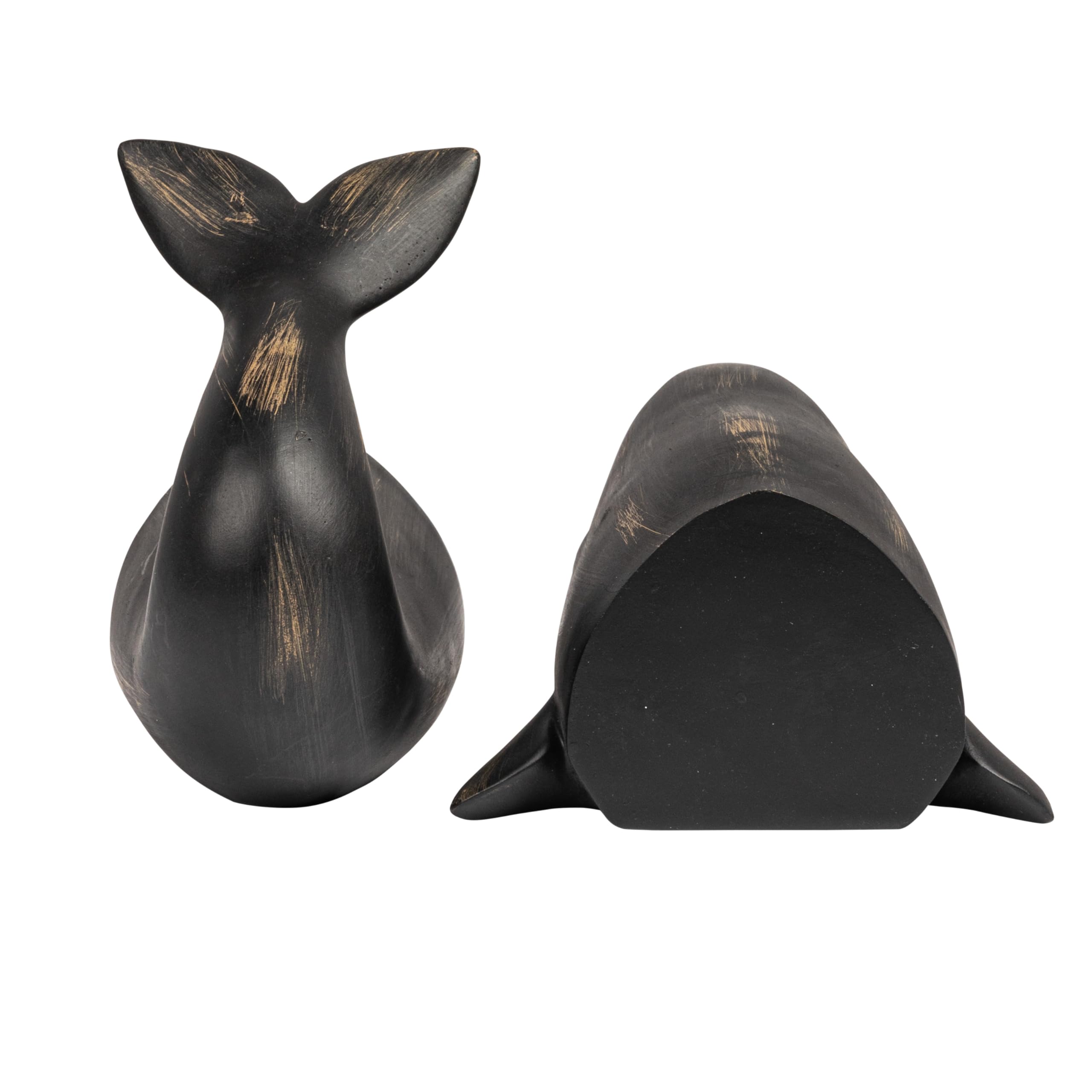Creative Co-Op Whale Shaped Resin Bookends (Set of 2 Pieces)