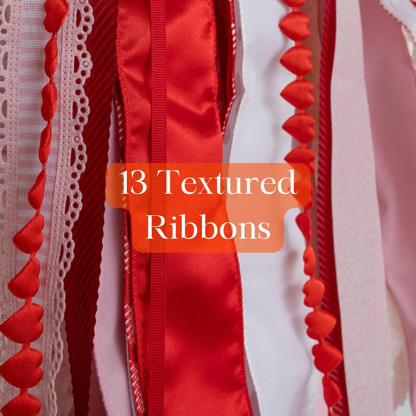 Premium Wreath Ribbon Set by [Brand Name] - Decorative Bow & Assorted Clip-On Ribbons for Indoor/Outdoor Use - Perfect for Valentine's Day