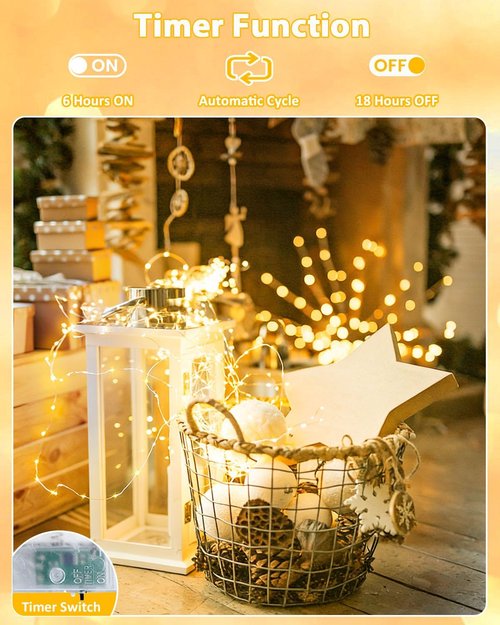 60 LED Fairy Lights by [Brand Name] - Battery Operated, Waterproof Twinkle Lights | 20FT for Indoor/Outdoor Use