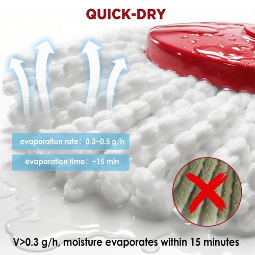 Mop Head Replacement for O-Cedar Easy Wring 1-Tank System，Exovyn Spin Mophead Replacements，Microfiber 6 Pack 360° Swivel Mop Refills，Deep Clean,Easy Cleaning，Machine Washable and Easy to Replace