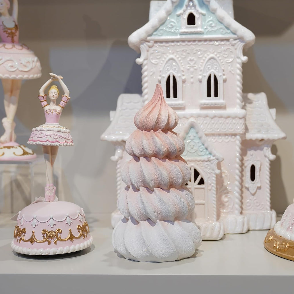 Resin Fantasy Meringue Tree Ornaments by Christmas Decorations | Unique Indoor Home Decor for Dining Table, Desk & Shelf - 10 x 10 x 17