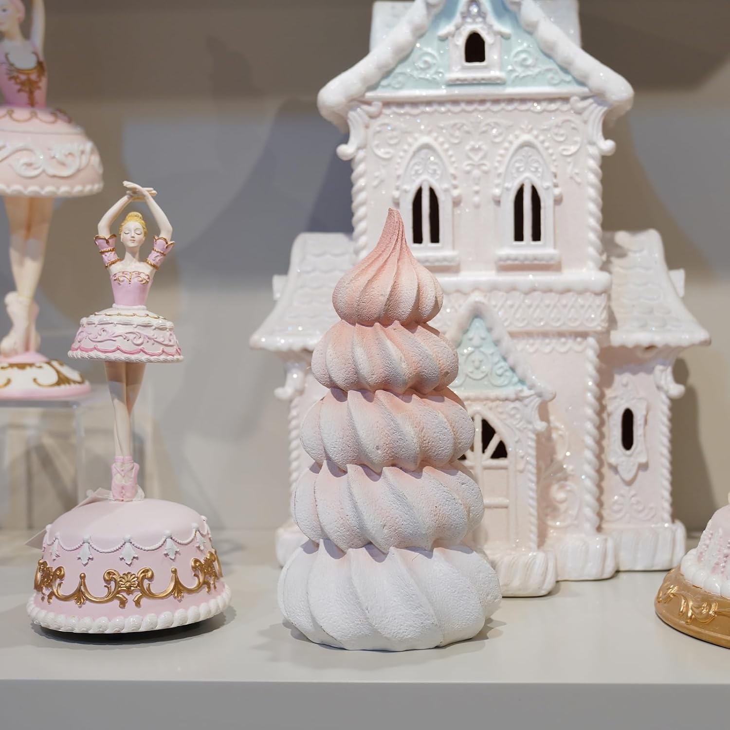 Resin Fantasy Meringue Tree Ornaments by Christmas Decorations | Unique Indoor Home Decor for Dining Table, Desk & Shelf - 10 x 10 x 17