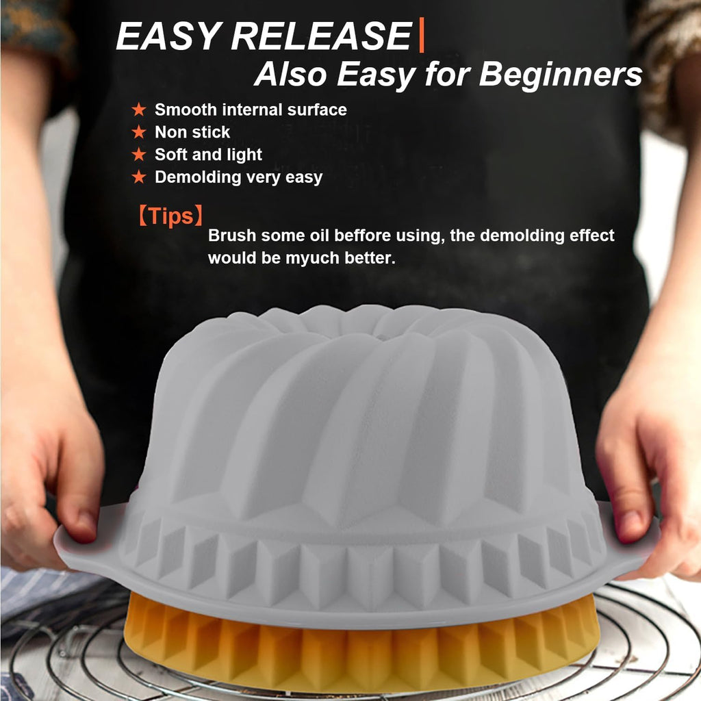 Skiennix 28 PCS Nonstick Silicone Baking Pans Set - Versatile Molds for Cakes, Muffins & Donuts | Light Grey