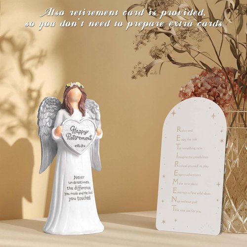 Angel Retirement Gift Set - Funny Candle & Card for Women | 7.09" Retired Angel Figurine