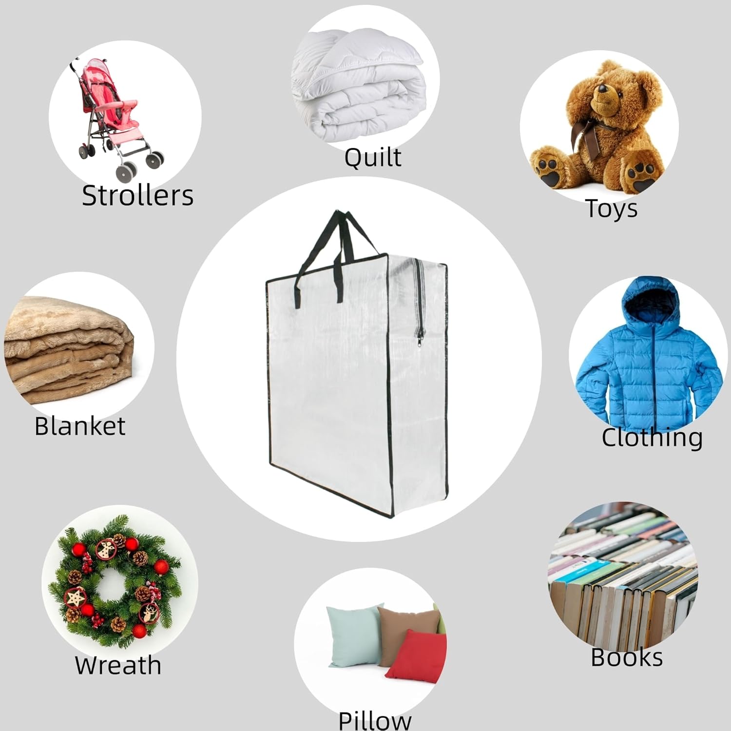 Clear Storage Bags by [Brand Name] - 2 Pack Zippered Blanket Bags for Closet & Underbed Organization