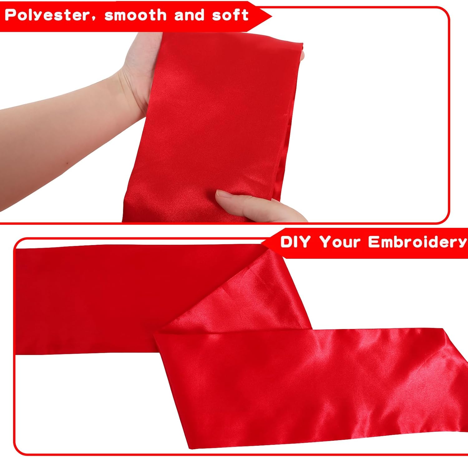TONIFUL Wreath Sash - 4.5" x 56" Red Satin Ribbon for Embroidery Garland | Indoor/Outdoor Christmas Decor