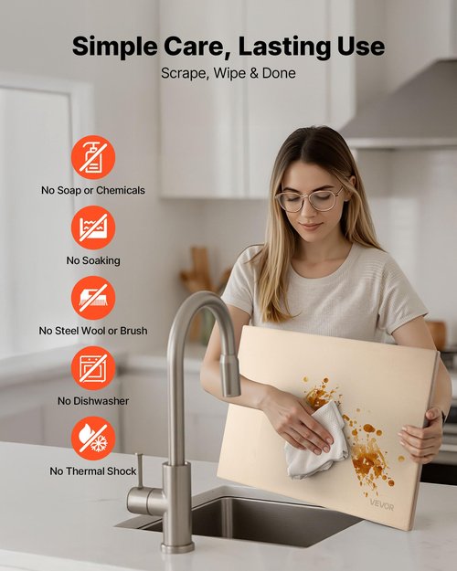 VEVOR Pizza Stone, 20 x 14 x 0.67 in Rectangular Pizza Stone, Extra Large Baking-Stone with Scraper, 1450℉ Heat-Resistant Cordierite, for Oven, BBQ Griller, Baking Bread & Pizza