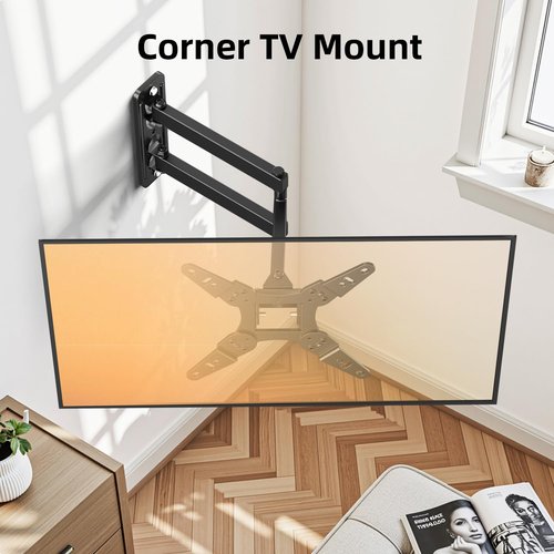 IWORKBOARD 32+ 40 inch Full Motion TV Wall Mount for 13-43" TVs & Monitor, 360° Rotating Small TV Mount Bracket, Articulating Swivel Tilting Extension, Max VESA 200x200mm, Single Studs, 55 lbs