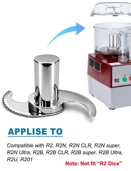 27055 Serrated Blade for Robot Coupe R2, R2N, R2B, R2U, R201 Food Processors, Chopping Blade with Stainless Steel Case & Modular, Anti-Leak & Drop-Resistant, Microplastic-Free, 5 Year Warranty