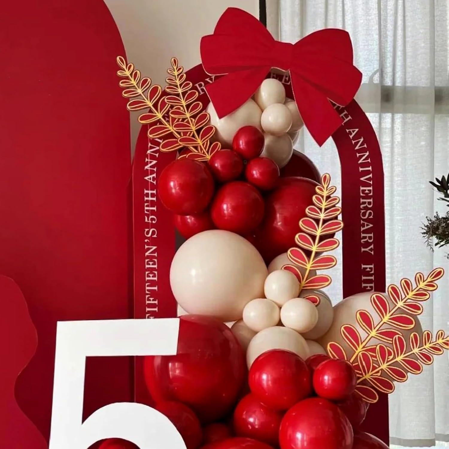Voircoloria Ruby Balloon Garland Kit - 90 Pack of 5/10/12/18 Inch Balloons for Weddings, Birthdays & Anniversaries