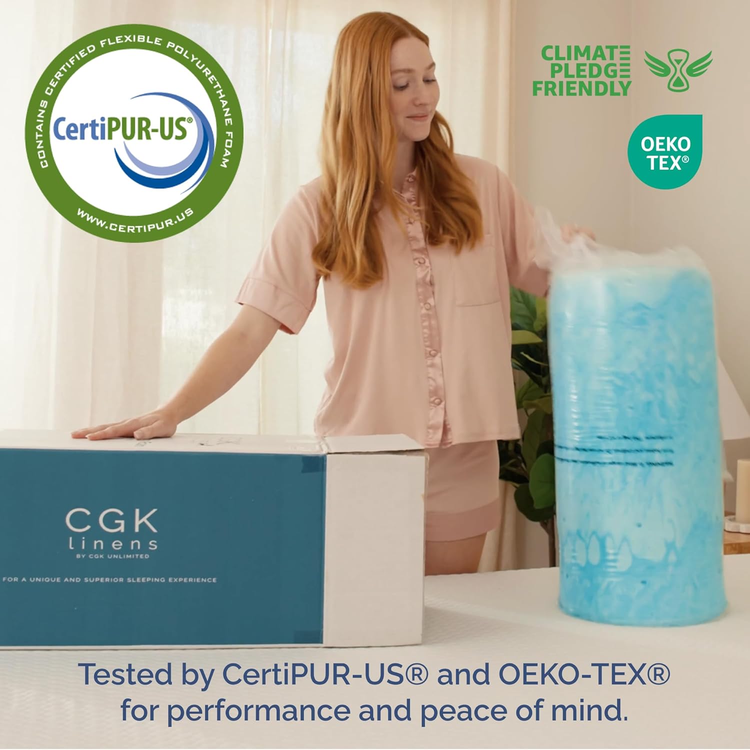 Queen Memory Foam Mattress Topper by [Brand Name] - Cooling Gel Infused for Pressure Relief & Pain-Free Sleep - CertiPUR-US & Oeko-TEX Certified