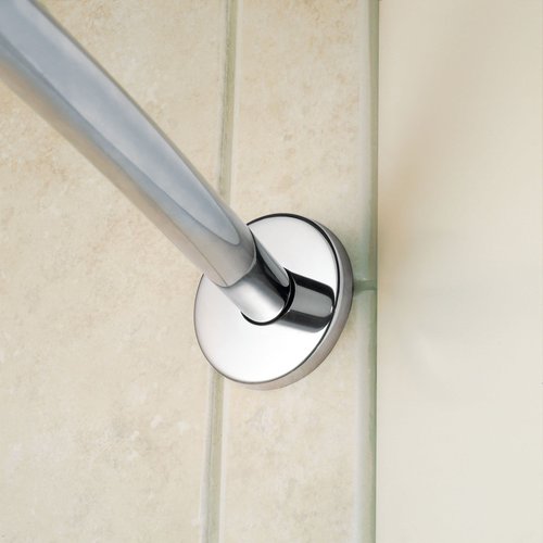 Moen 2-102-5PS 5-Foot Curved Shower Rod, Polished Stainless Steel with Moen 65-F-PS Donner Low-Profile