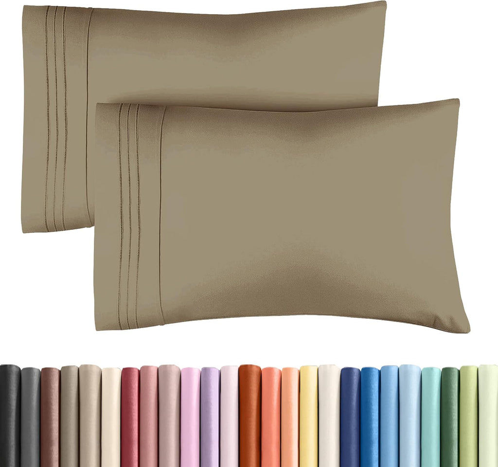 Queen Pillow Cases by [Brand Name] - Ultra Soft Hotel Quality Covers | Cozy, Wrinkle-Free & Fade Resistant - 2 Piece Set in Khaki