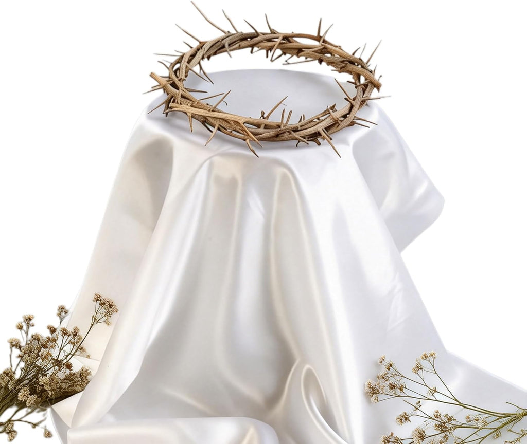 Nature Crown of Thorns - Handmade 67'' Satin Fabric | Perfect for Christian Easter Celebrations