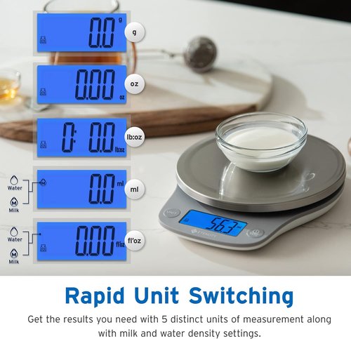 Etekcity Digital Food Kitchen Scale - Accurate Ounces & Grams for Cooking, Baking | 11lb/5kg, Stainless Steel