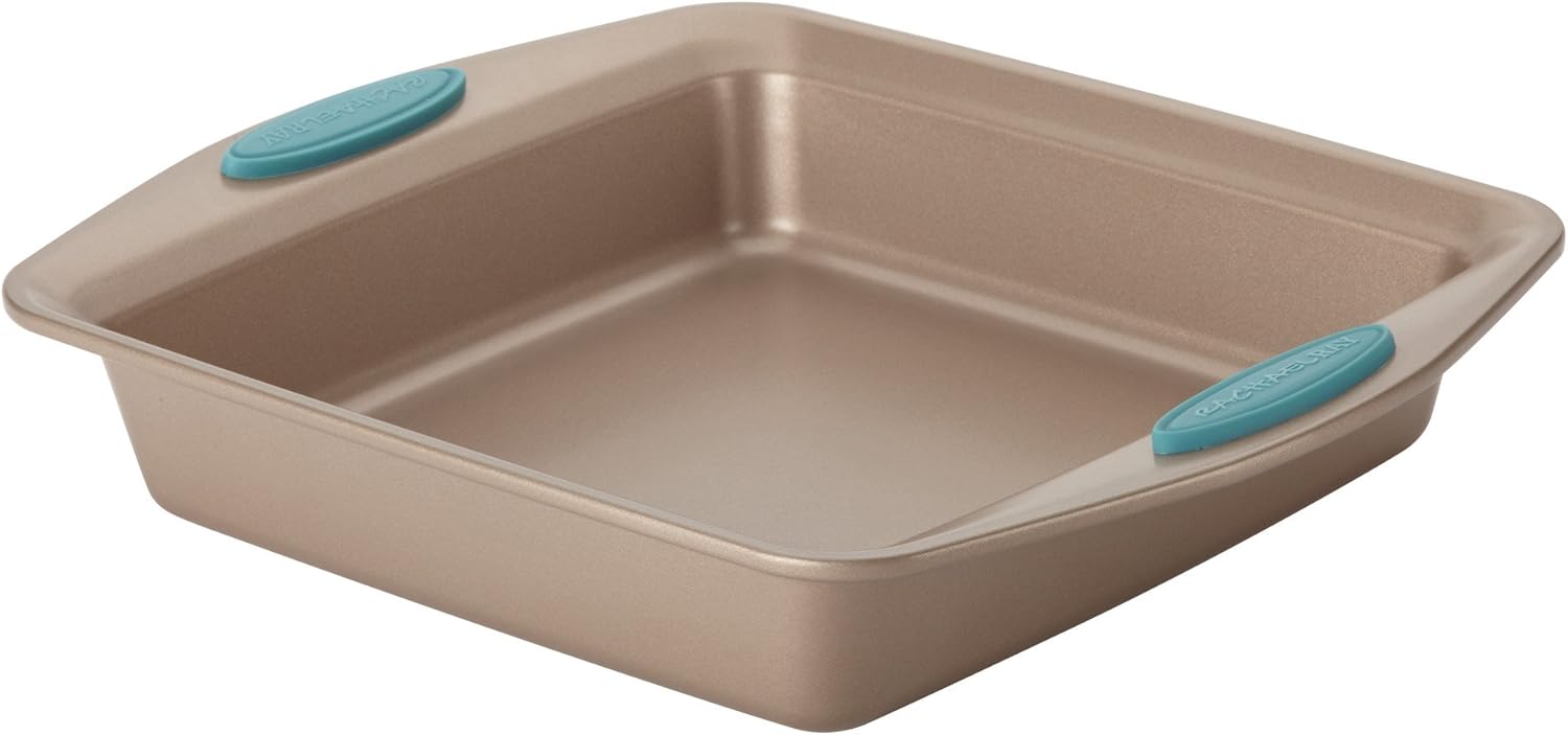 Rachael Ray Cucina Nonstick Baking Pan - 9-Inch Square Cake Pan in Brown | Easy Release & Cleanup
