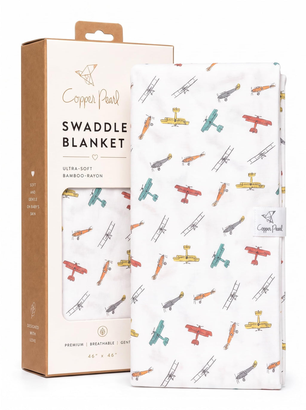 Copper Pearl Swaddle Blankets for Newborns | Soft Stretchy Receiving Blankets for Boys and Girls | Large 46 x 46 Inch Baby Blankets | Lightweight and Breathable Swaddles | Marigold