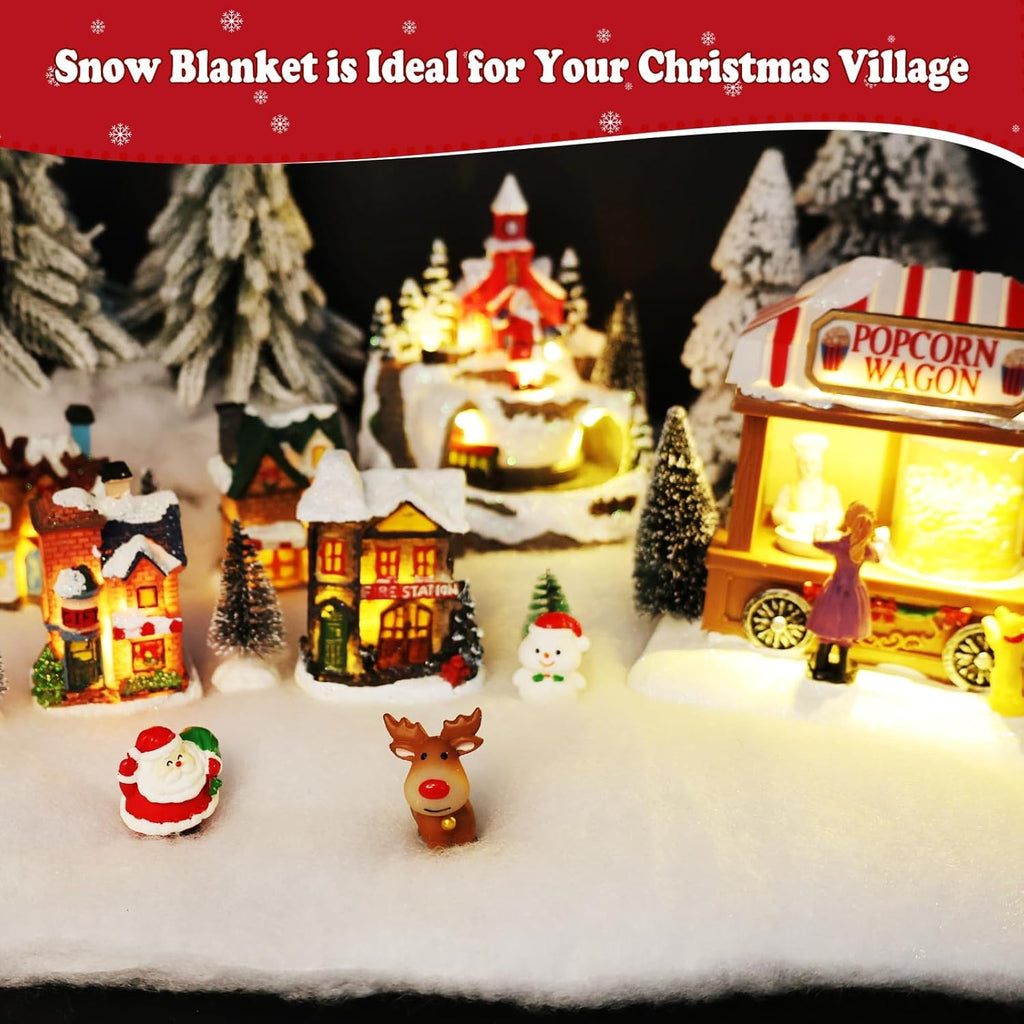 Regine Switzerland Christmas Snow Blanket - Fluffy Faux Snow Roll for Tree Base | 4.9x1.3ft White Winter Decor