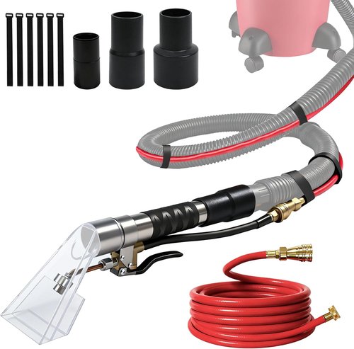 Happy Tree Universal Fit Shop Vac Hose Kit - 25 Feet Wet-Dry Extraction Accessory for Upholstery & Auto Detailing