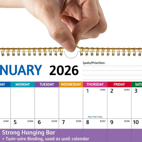 2026-2027 Wall Calendar by [Brand Name] - Large Blocks, Thick Paper, 11.5 x 14.5 In | Perfect for Organizing Holidays & Notes