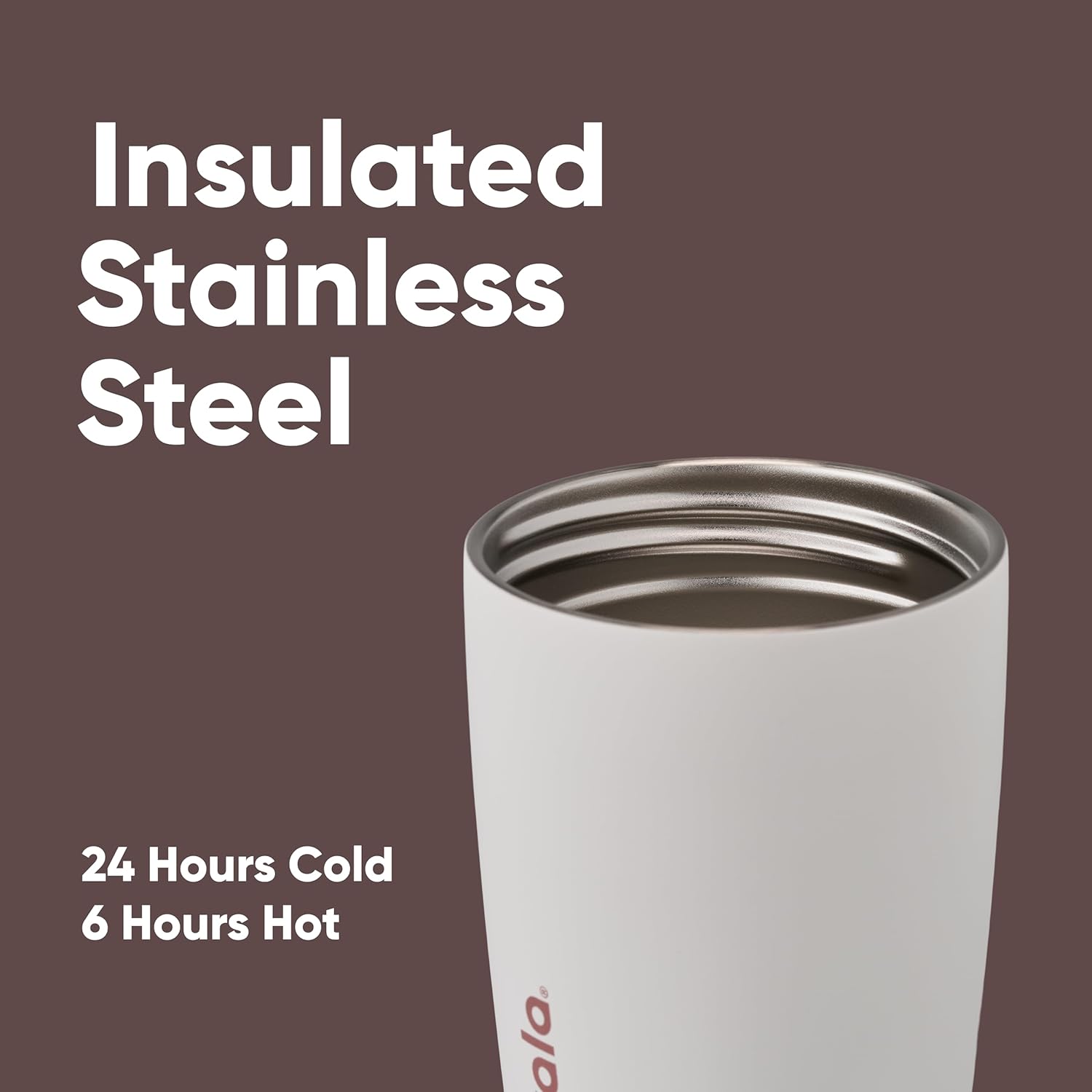 Owala SmoothSip Insulated Stainless Steel Coffee Tumbler - Reusable 12 oz Hot & Iced Coffee Mug | BPA Free, Vanilla Bean