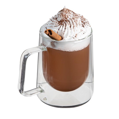 Restaurantware Glass Espresso Cups 12 Count 10 Ounces Borosilicate Double Wall Glass Coffee Mugs Insulated Clear Tea Drinkware for Hot or Cold Beverages