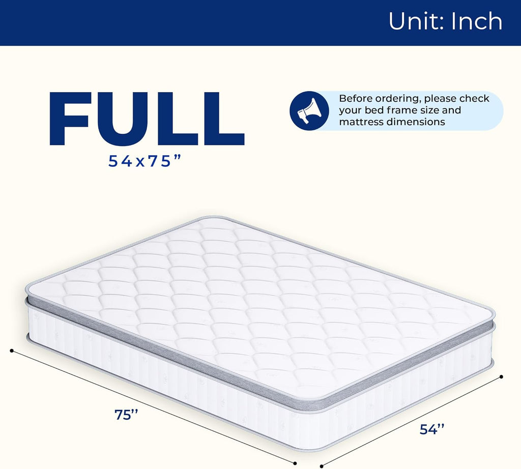 Neo Sleep Full Size Mattress - 10 Inch Hybrid Comfort with Cooling Gel Memory Foam & Pocket Springs