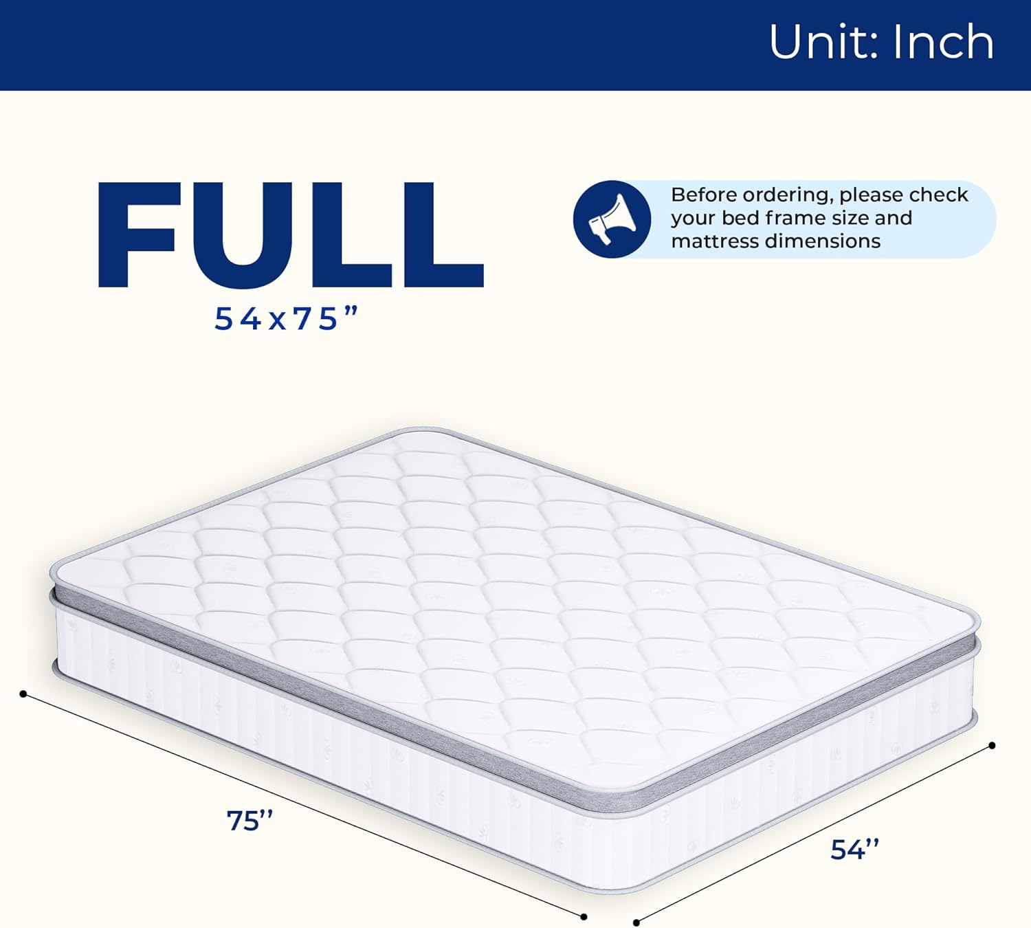 Neo Sleep Full Size Mattress - 10 Inch Hybrid Comfort with Cooling Gel Memory Foam & Pocket Springs