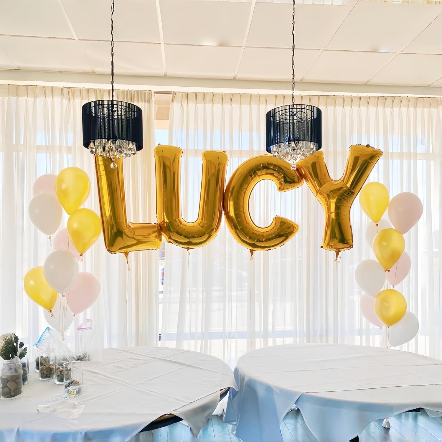 Skiennix 40-Inch Gold Helium Alphabet Balloons - Large Custom Letter Decor for Birthday & Anniversary Parties