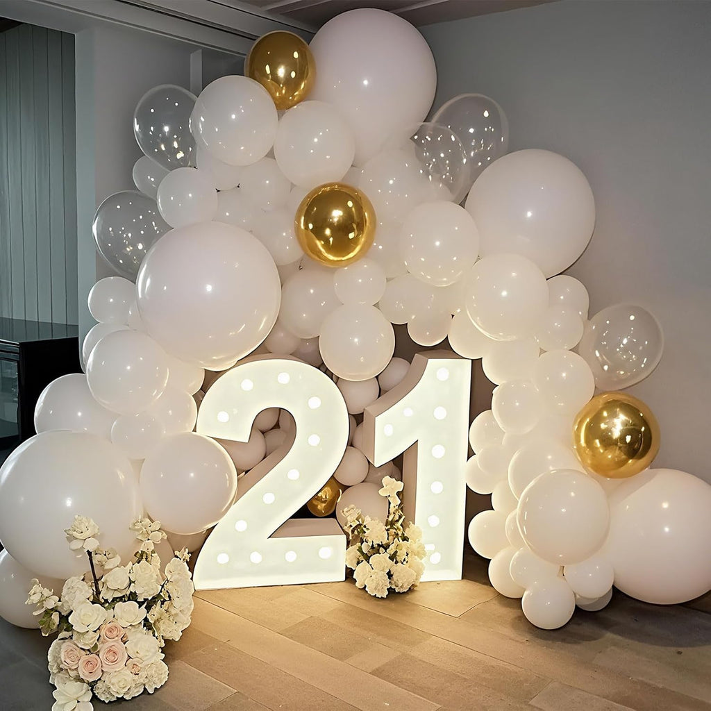 White Balloons | 100pcs Pearl Latex Party Balloons for Weddings, Graduations & Celebrations