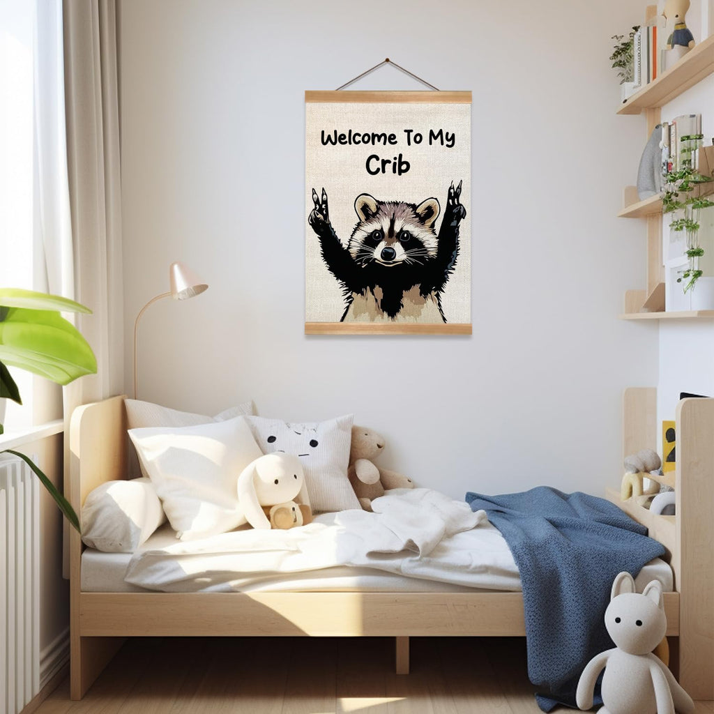 ZTGDA Raccoon Wall Art - Funny Canvas Poster for Man Cave, Nursery, or Dorm Room Decor | Durable Design
