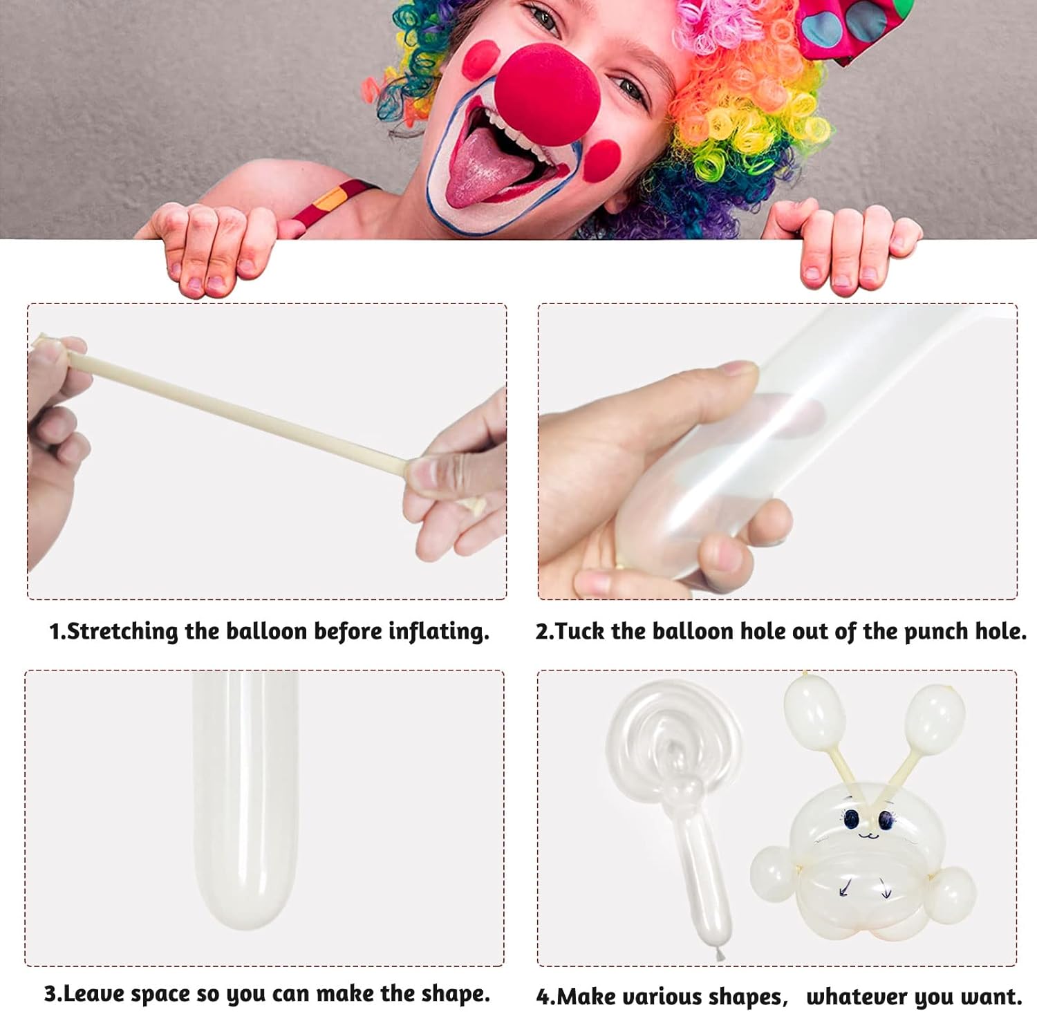 Skiennix 260 Clear Balloons - Thickening Long Latex for Twisting Animals & Arch Decor | 100pcs