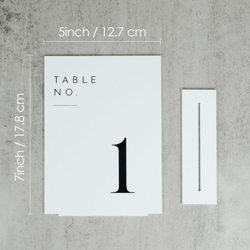 JINMURY White Wedding Table Numbers 1-20 with Stands, 5"x7" White Acrylic Table Numbers, Perfect for Wedding Reception, Party, Anniversary, Event