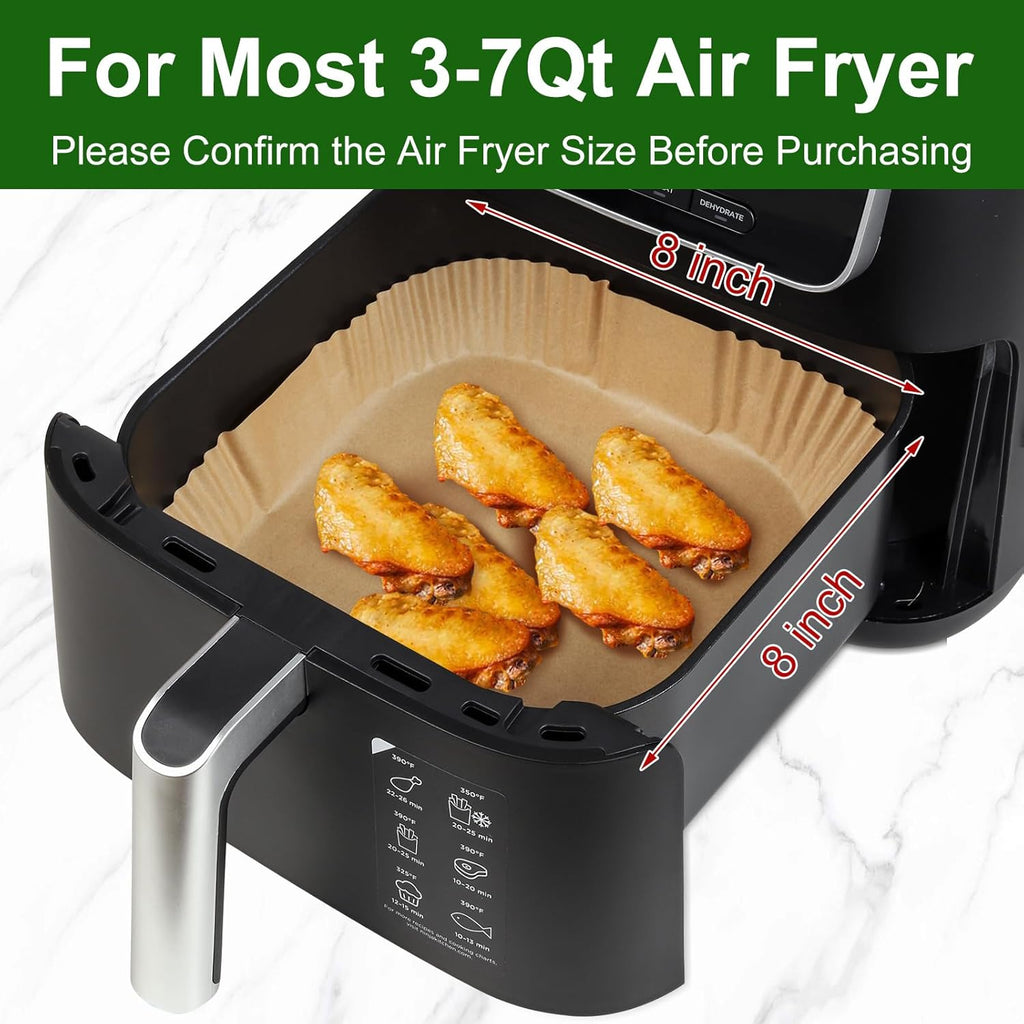 SIUDANGKA Air Fryer Disposable Paper Liner - 125 Pcs Parchment Pads for Ninja Air Fryer Pro AF141/AF142/AG301