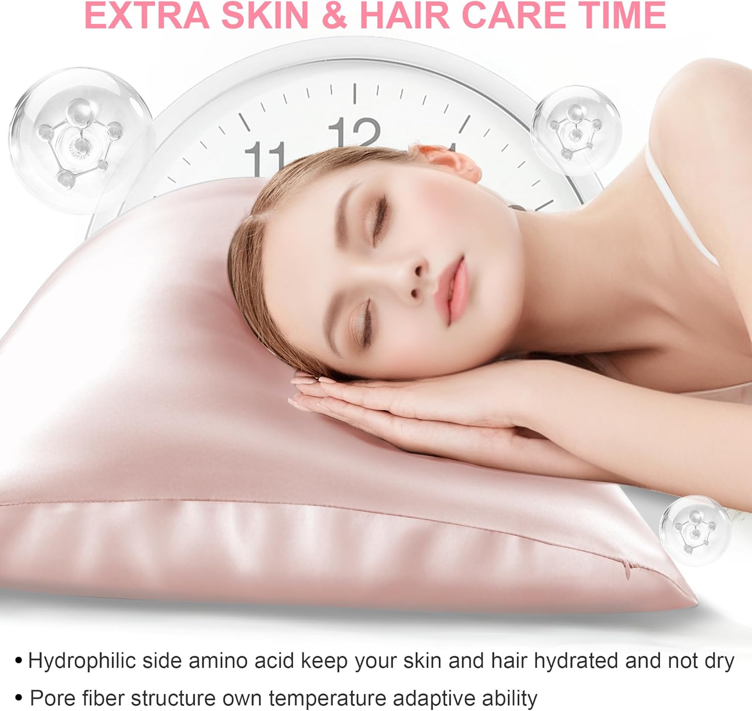 Skiennix Silk Pillowcases - King Size Mulberry Silk for Hair & Skin | Soft Coral Pink with Hidden Zipper