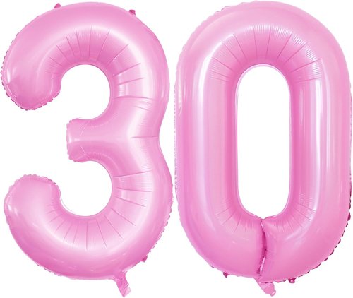 GOER Jumbo 30 Inch Light Pink Foil Balloons - Perfect for 30th Birthday Party Decorations