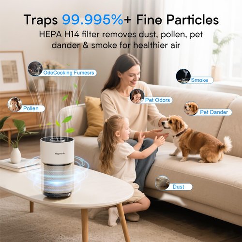 Hopmirth 2 Pack Replacement Filters – Compatible with ZQA-4000C Air Purifier – H14 HEPA Activated Carbon Filter for Home.Bedroom.Air Cleaner.Pollen.Pet Dander