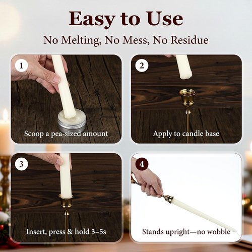 Enhon Candle Adhesive | 4 Pack 8oz Taper Candle Stick Glue for Secure Wedding & Party Decor
