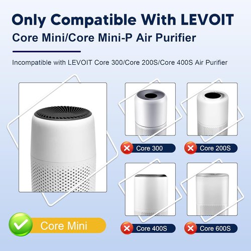 LEVOIT Core Mini Replacement Filter - 3-in-1 High-Efficiency Activated Carbon Filter | Includes 4 Filters & 10 Fragrance Sponges, Yellow