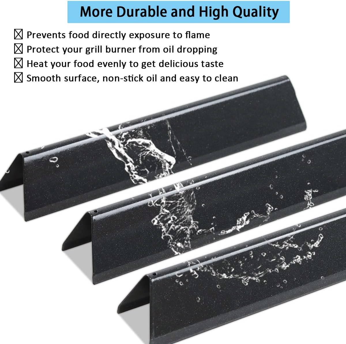 Weber 7635 Flavorizer Bars - 15.3 Inch Porcelain Enameled Heat Plates for Spirit I & II 200 Series Grills