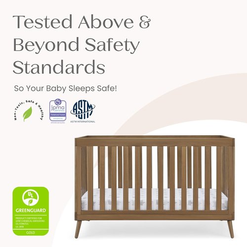 Delta Children Essex 4-in-1 Convertible Crib - Greenguard Gold Certified, Chestnut Finish