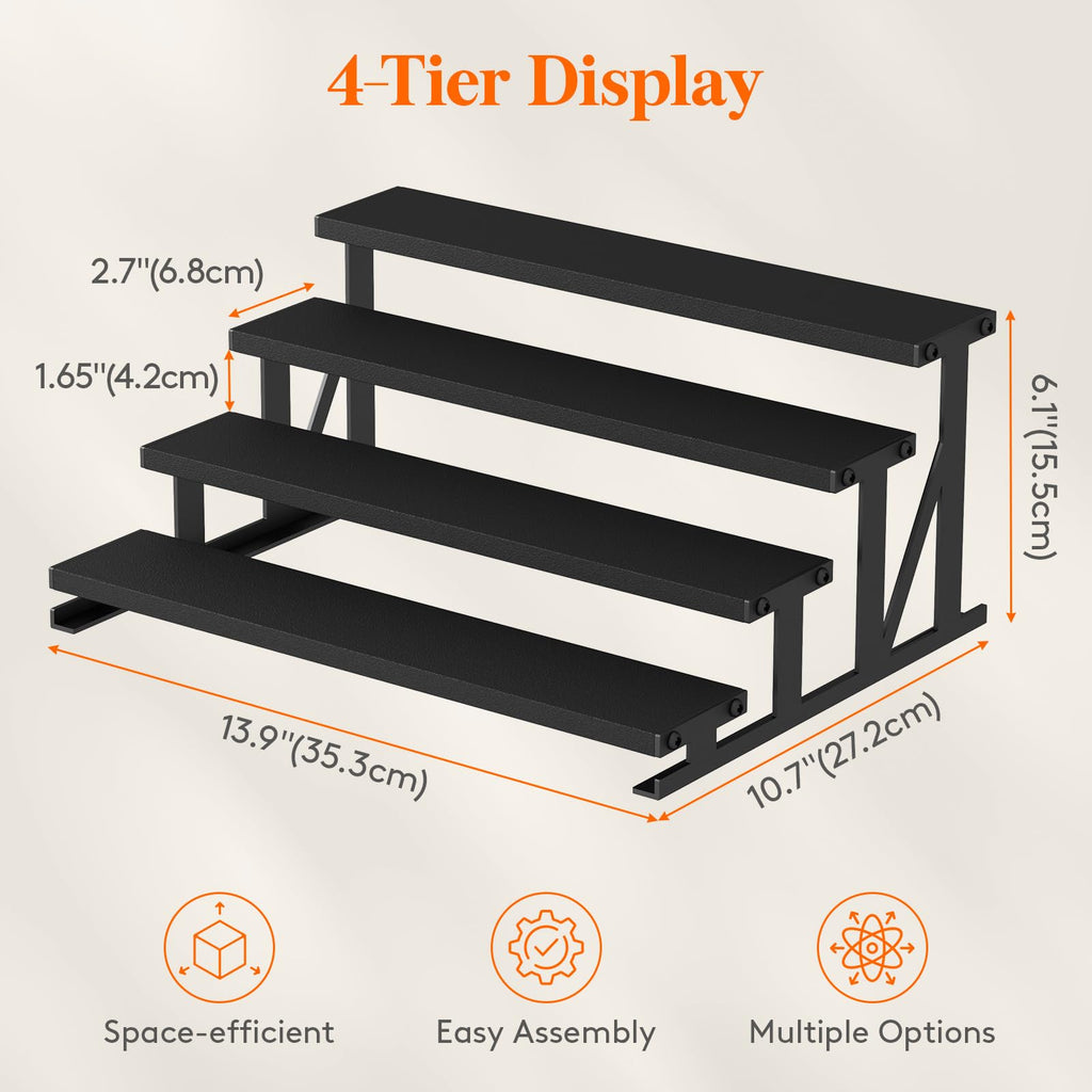 Lifewit Cologne Organizer for Men, Wooden Perfume Cupcake Stand, Display Riser for Fragrance, Aftershave, Makeup for Vanity, Bedroom, Bathroom Countertop Storage, Black, 35 cm/13.9", 1 Pcs