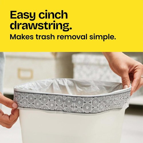 Glad Small Drawstring Trash Bags - 4 Gal, Lemon Fresh Bleach Scent, 80 Count Pack