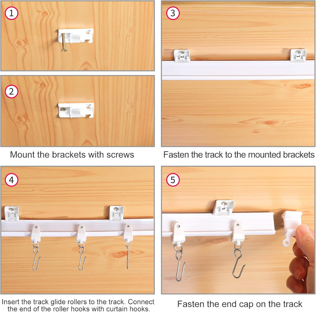 Skiennix Flexible Bendable Ceiling Curtain Track - 5m (16.4ft) Ceiling Mount for RV Curtains