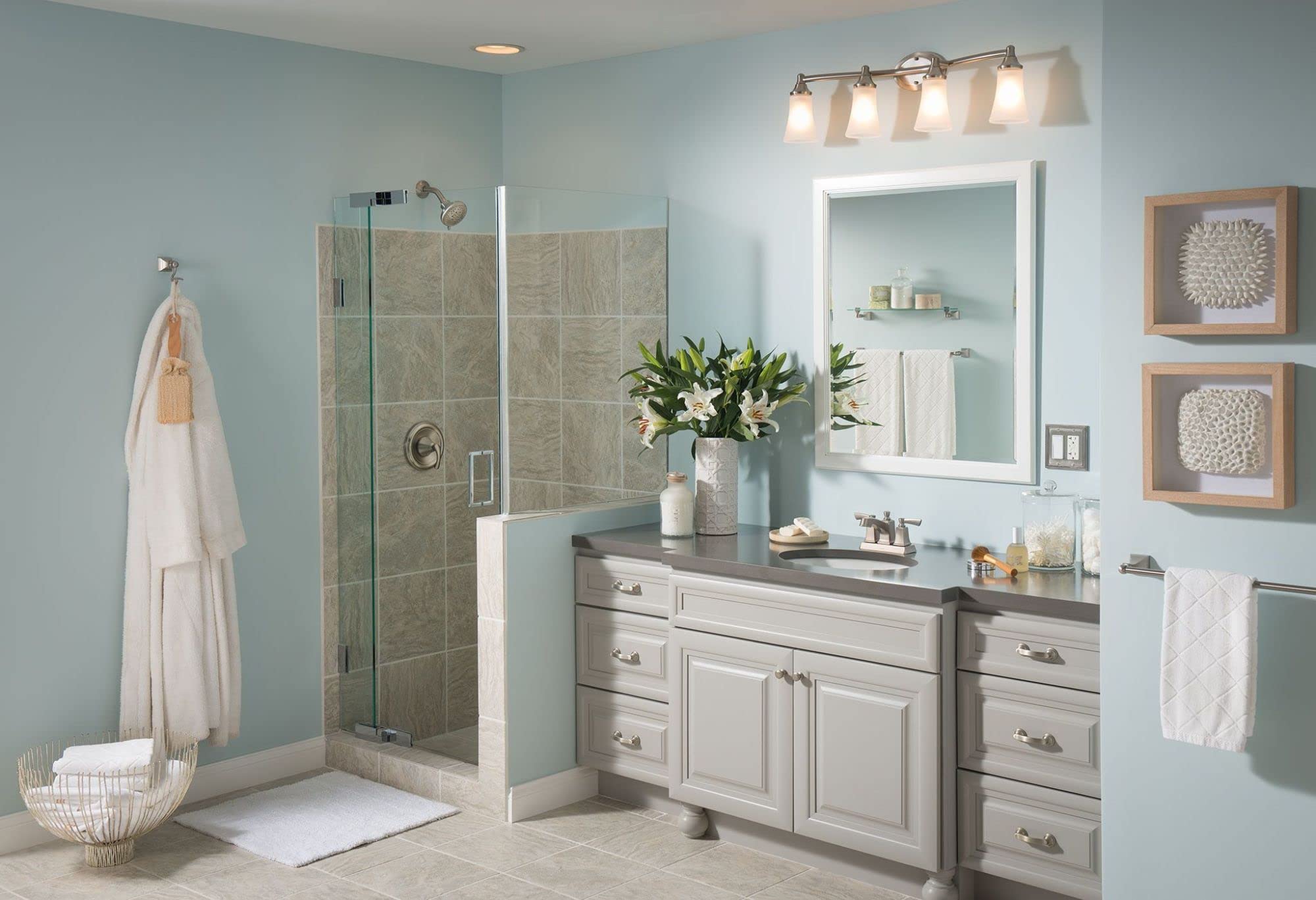 Moen Retreat Collection Brushed Nickel Bathroom Hand Towel Ring with Wall Mount Hardware, DN8386BN