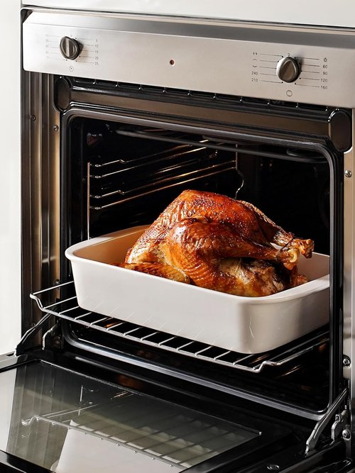 LE TAUCI Deep Casserole Dishes - Large Ceramic Baking Dish Set with Roasting Racks | 3-Piece White Bakeware (4.6QT/3.0QT/1.6QT)