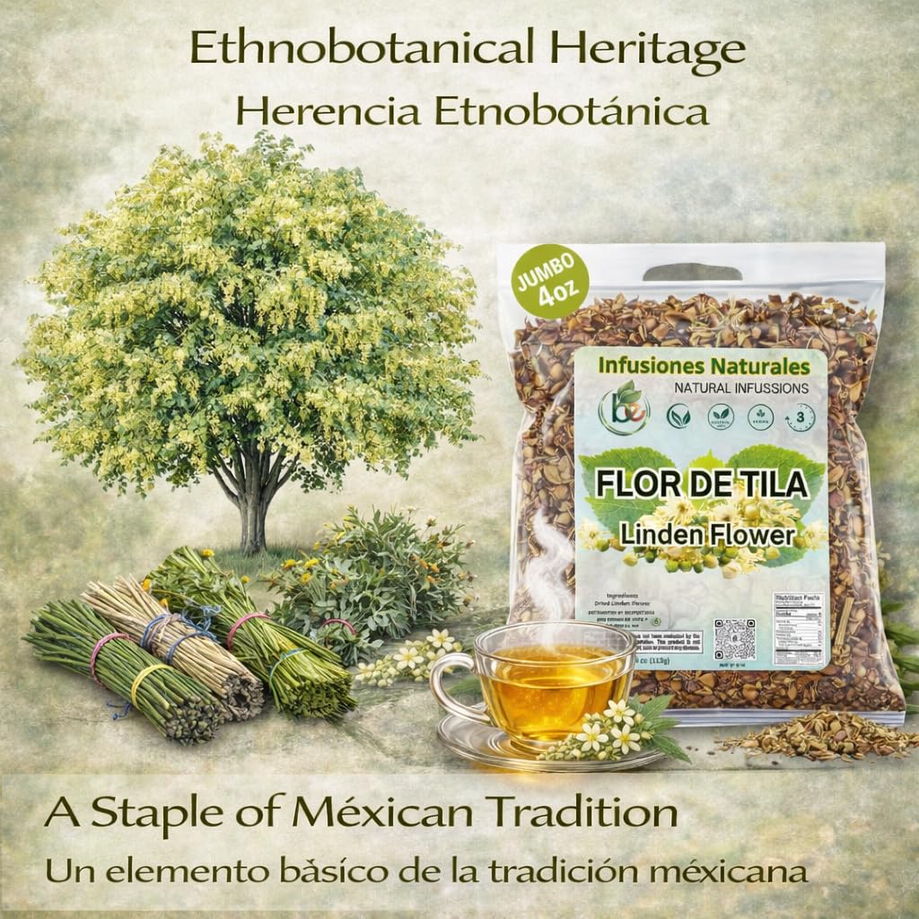 Tila Seca Herbal Tea (4 oz) – 100% Natural Linden Flowers & Leaves (Ternstroemia lineata) – Traditional Relaxation & Nightly Comfort – Wildcrafted Loose Leaf – Caffeine-Free, Vegan, Non-GMO – Authentic by BEXPERTSUSA